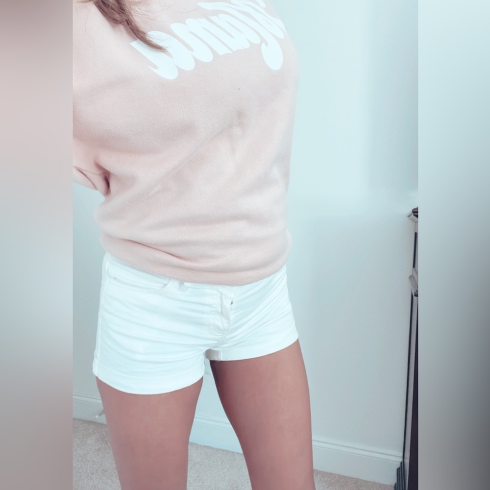 White denim shorts